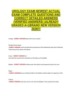 Urology Exam Newest Actual &NewLine;Exam Complete Questions And &NewLine;Correct Detailed Answers &NewLine;&lpar;Verified Answers&rpar; &vert;Already &NewLine;Graded A&plus;&vert;&vert;Brand New Version &NewLine;2026&excl;&excl;&excl; 