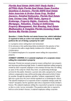 Florida Real Estate 2026&sol;2027 Study Guide &vert; ACTUAL-Style Florida Real Estate Exam Practice Questions & Answers&comma; Florida DBPR Real Estate Sales Associate & Broker Exam Prep&comma; Verified Answers&comma; Detailed Rationales&comma; Florida Real Estate Law&comma; License Law&comma; FREC 