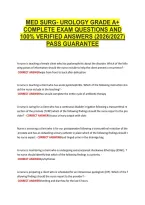 Med Surg- Urology Grade A&plus; &NewLine;Complete Exam Questions And &NewLine;100&percnt; Verified Answers &lpar;2026&sol;2027&rpar; &NewLine;Pass Guarantee