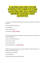 41 Review Urologic System &NewLine;Introduction Complete Exam &NewLine;Questions And 100&percnt; Verified &NewLine;Answers &lpar;2026&sol;2027&rpar; Pass &NewLine;Guarantee 