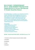 NR 412 EXAM 1&colon; PATHOPHYSIOLOGY &vert;&NewLine;NR 412 - REGIS UNIVERSITY PRACTICE EXAM &vert;&NewLine;Updated Questions & Answers With Rationale&NewLine;A&plus; Graded&vert; Brand New Release&excl;&NewLine;