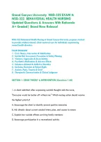 Grand Canyon University  NSG-322 EXAM 4&colon;&NewLine;NSG-322  BEHAVIORAL HEALTH NURSING &vert;&NewLine;Updated Questions & Answers With Rationale&NewLine;A&plus; Graded&vert; Brand New Release&excl;&NewLine;