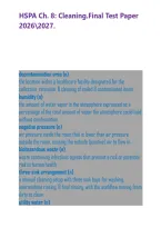 HSPA Ch&period; 8&colon; Cleaning&period;Final Test Paper 20262027&period;&NewLine;&NewLine;&NewLine;