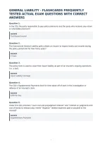 General Liability - Flashcards Frequently&NewLine;Tested Actual Exam Questions With Correct&NewLine;Answer