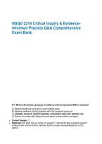 NSGD 2216 Critical Inquiry & Evidence-Informed Practice Q&A Comprehensive Exam Bank 