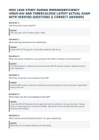 Hesi Case Study Human Immunodeficiency&NewLine;Virus-Hiv And Tuberculosis Latest Actual Exam&NewLine;With Verified Questions & Correct Answers&NewLine;