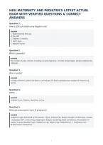 Hesi Maternity And Pediatrics Latest Actual&NewLine;Exam With Verified Questions & Correct&NewLine;Answers