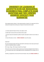 University Of Louisiana At &NewLine;Lafayette Econ 528&colon; Managerial &NewLine;Economics Final Complete Exam &NewLine;Questions And 100&percnt; Verified &NewLine;Answers &lpar;2026&sol;2027&rpar; Pass &NewLine;Guarantee 