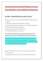 Connecticut Pharmacy Benefit Manager &lpar;PBM&rpar; Licensing Exam 2026&sol;2027 &ndash; 200 Practice Q&A with Detailed Rationales &vert; Comprehensive Study Guide