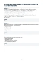 Hesi Patient Care V3 Expected Questions With&NewLine;Verified Answers