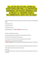 Ull Econ 528 Actual Exam All &NewLine;Questions And Well Elaborated &NewLine;Answers Top Rated Version For &NewLine;Already A&plus; Graded Highly &NewLine;Recommended &vert;New And Revised 