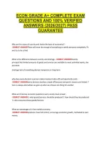 Econ Grade A&plus; Complete Exam &NewLine;Questions And 100&percnt; Verified &NewLine;Answers &lpar;2026&sol;2027&rpar; Pass &NewLine;Guarantee 