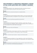 Hesi-Maternity & Pediatrics Frequently Tested&NewLine;Actual Exam Questions With Correct Answers