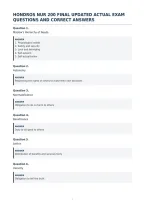 Hondros Nur 200 Final Updated Actual Exam&NewLine;Questions And Correct Answers