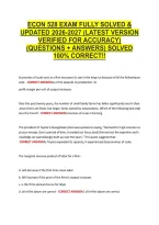 Econ 528 Exam Fully Solved & &NewLine;Updated 2026-2027 &lpar;Latest Version &NewLine;Verified For Accuracy&rpar; &NewLine;&lpar;Questions &plus; Answers&rpar; Solved &NewLine;100&percnt; Correct&excl;&excl;
