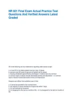 NR 601 Final Exam Actual Practice Test Questions And Verified Answers Latest Graded