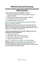 NURS 6521 Advanced Pharmacology Midterm and Final Exam Questions with Answers&vert; Updated&vert; Pass Guaranteed&vert; Walden University