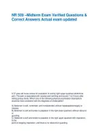 NR 509 &ndash;Midterm Exam Verified Questions & Correct Answers Actual exam updated
