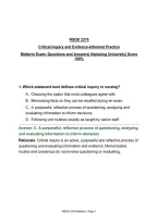 NSGD 2216 Critical Inquiry and Evidence-Informed Practice Midterm Exam&colon; Questions and Answers&vert; Nipissing University&vert; Score 100&percnt;&NewLine;