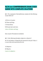 Hlth 644 Comprehensive Exam Study&NewLine;Guide With Complete Solutions