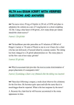 Hlth 644 Exam Script With Verified&NewLine;Questions And Answers