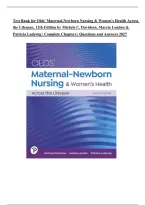 Test Bank for Olds&rsquo; Maternal-Newborn Nursing & Women&rsquo;s Health Across the Lifespan&comma; 12th Edition by Michele C&period; Davidson&comma; Marcia London & Patricia Ladewig &vert; Complete Chapters 1&ndash;33 &vert; Questions & Answers 2027