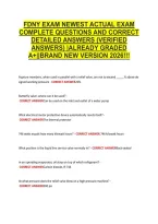 Fdny Exam Newest Actual Exam &NewLine;Complete Questions And Correct &NewLine;Detailed Answers &lpar;Verified &NewLine;Answers&rpar; &vert;Already Graded &NewLine;A&plus;&vert;&vert;Brand New Version 2026&excl;&excl;&excl; 