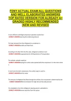 Fdny Exam Newest Actual Exam &NewLine;Complete Questions And Correct &NewLine;Detailed Answers &lpar;Verified &NewLine;Answers&rpar; &vert;Already Graded &NewLine;A&plus;&vert;&vert;Brand New Version 2026&excl;&excl;&excl; 