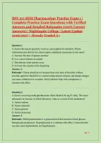 BSN 315 HESI Pharmacology Practice Exam 1 &vert; Complete Practice Exam Questions with Verified Answers and Detailed Rationales &lpar;100&percnt; Correct Answers&rpar; &vert; Nightingale College &vert; Latest Update 2026&sol;2027 &vert; Already Graded A&plus;