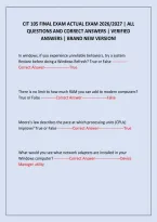 Cit 105 Final Exam Actual Exam 2026&sol;2027 &vert; All Questions And Correct Answers &vert; Verified Answers &vert; Brand New Version&excl;