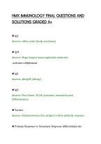 Hmx Immunology Final Questions And&NewLine;Solutions Graded A&plus;