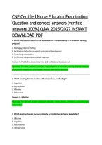 CNE Certified Nurse Educator Examination Questions and Correct Answers with Rationales &vert; NLN Certified Nurse Educator Study Guide &vert; Q&A 2026&sol;2027