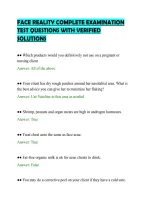 Face Reality Complete Examination&NewLine;Test Questions With Verified&NewLine;Solutions&NewLine;