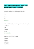 Face Reality Exam Prep Questions&NewLine;And Answers Full Solution&NewLine;