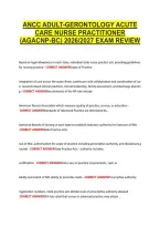 Ancc Adult-Gerontology Acute &NewLine;Care Nurse Practitioner &NewLine;&lpar;Agacnp-Bc&rpar; 2026&sol;2027 Exam Review