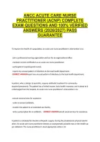 Ancc Acute Care Nurse &NewLine;Practitioner &lpar;Acnp&rpar; Complete &NewLine;Exam Questions And 100&percnt; Verified &NewLine;Answers &lpar;2026&sol;2027&rpar; Pass &NewLine;Guarantee 