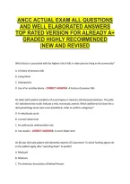Ancc Actual Exam All Questions &NewLine;And Well Elaborated Answers &NewLine;Top Rated Version For Already A&plus; &NewLine;Graded Highly Recommended &NewLine;&vert;New And Revised 