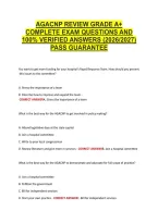 Agacnp Review Grade A&plus; &NewLine;Complete Exam Questions And &NewLine;100&percnt; Verified Answers &lpar;2026&sol;2027&rpar; &NewLine;Pass Guarantee 