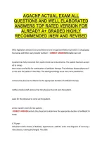 Agacnp Actual Exam All &NewLine;Questions And Well Elaborated &NewLine;Answers Top Rated Version For &NewLine;Already A&plus; Graded Highly &NewLine;Recommended &vert;New And Revised 