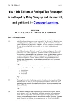 Test Bank for Federal Tax Research&comma; 11th Edition by Roby Sawyers & Steven Gill &vert; Complete Chapters &vert; Questions & Answers&NewLine;&NewLine;