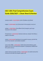 CSCI 1301 Final Comprehensive Exam &NewLine;Guide 2026&sol;2027 &vert; Cheat Sheet & Review &NewLine; &NewLine; &NewLine;