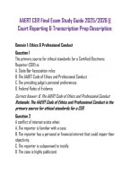 AAERT CER Final Exam Study Guide 2025&sol;2026 &vert;&vert; Court Reporting & Transcription Prep Description&colon;