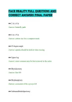 Face Reality Full Questions And&NewLine;Correct Answers Final Paper