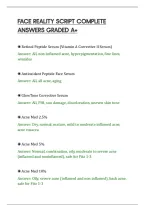 Face Reality Script Complete&NewLine;Answers Graded A&plus;
