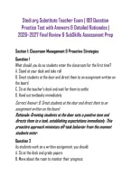 Stedi&period;org Substitute Teacher Exam &vert; 100 Question Practice Test with Answers & Detailed Rationales &vert; 2026&ndash;2027 Final Review & SubSkills Assessment Prep