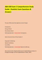 ABA 630 Exam 2 Comprehensive Study &NewLine;Guide &vert; Realistic Exam Questions & Answers &NewLine;