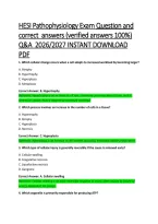 HESI Pathophysiology Exam Questions and Correct Answers with Rationales &lpar;Verified Answers 100&percnt;&rpar; &vert; Cellular Injury&comma; Disease Processes & Nursing Pathophysiology Study Guide &vert; Q&A 2026&sol;2027