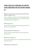 Family Practice Guidelines 6Th Edition&NewLine;Exam Questions And Solutions Graded&NewLine;A&plus;&NewLine;