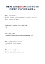 Pmhnp Exam 2026&sol;2027 Questions And Correct Answers Graded A&plus;