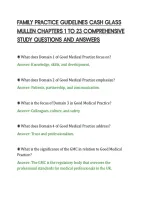 Family Practice Guidelines Cash Glass&NewLine;Mullen Chapters 1 To 23 Comprehensive&NewLine;Study Questions And Answers